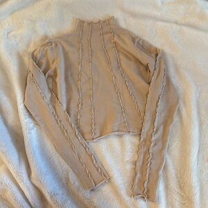 Textured Turtle Neck Top